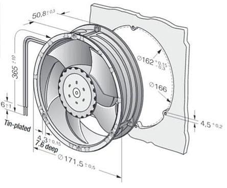 Mechanical Drawing - ebm-papst 6300 High-Performance Fans